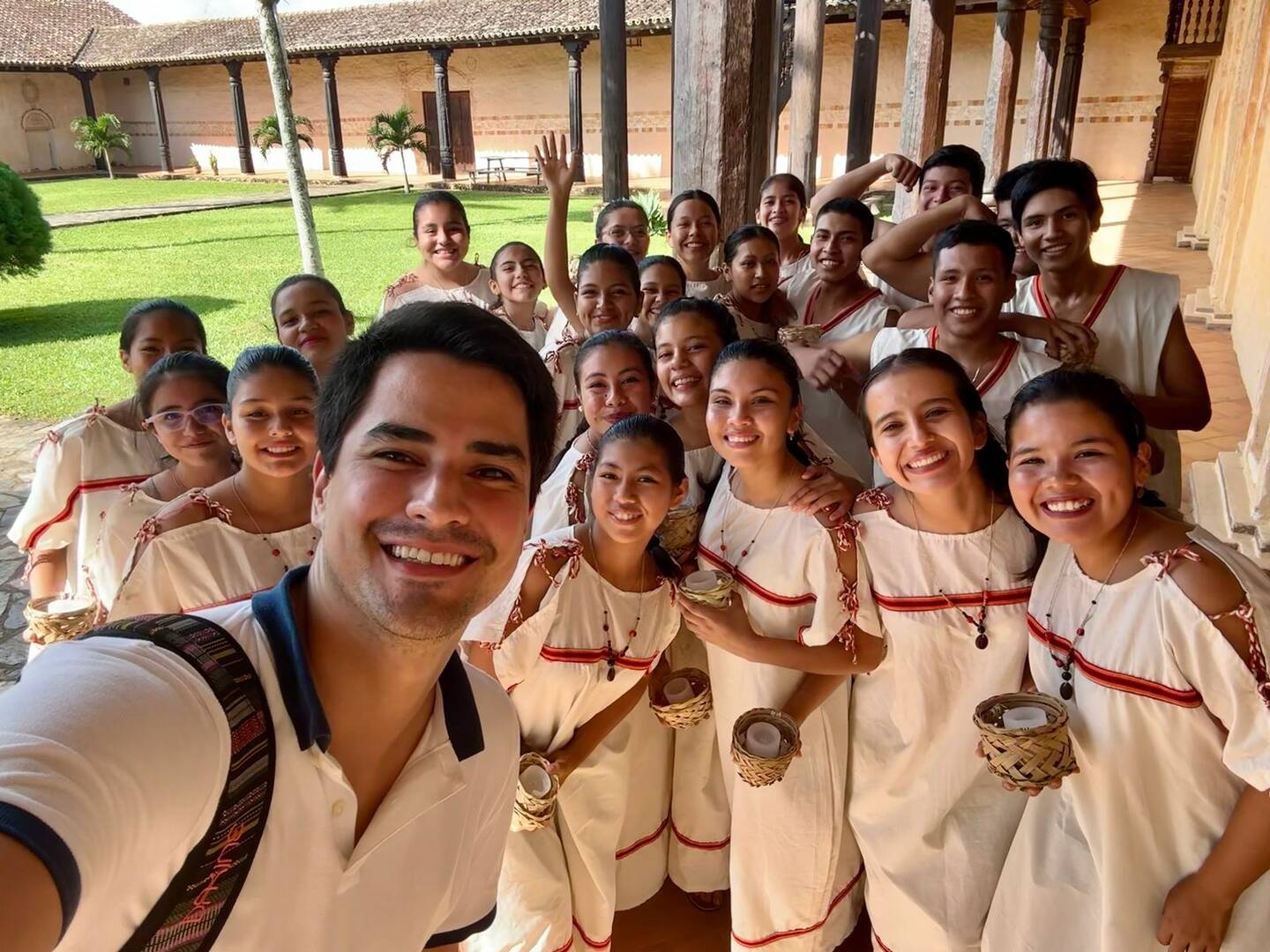 Percy Añez with performers from Coro y Orquesta Misional San Xavier (photo: Percy Añez)